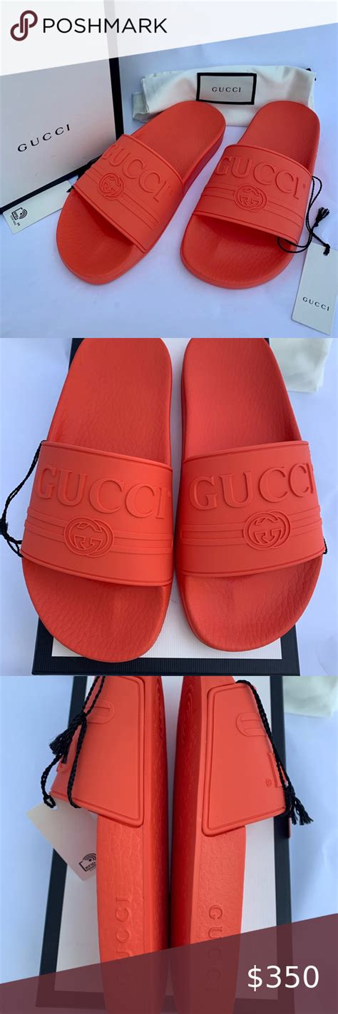 gucci rubber logo slides|are Gucci rubber slides comfortable.